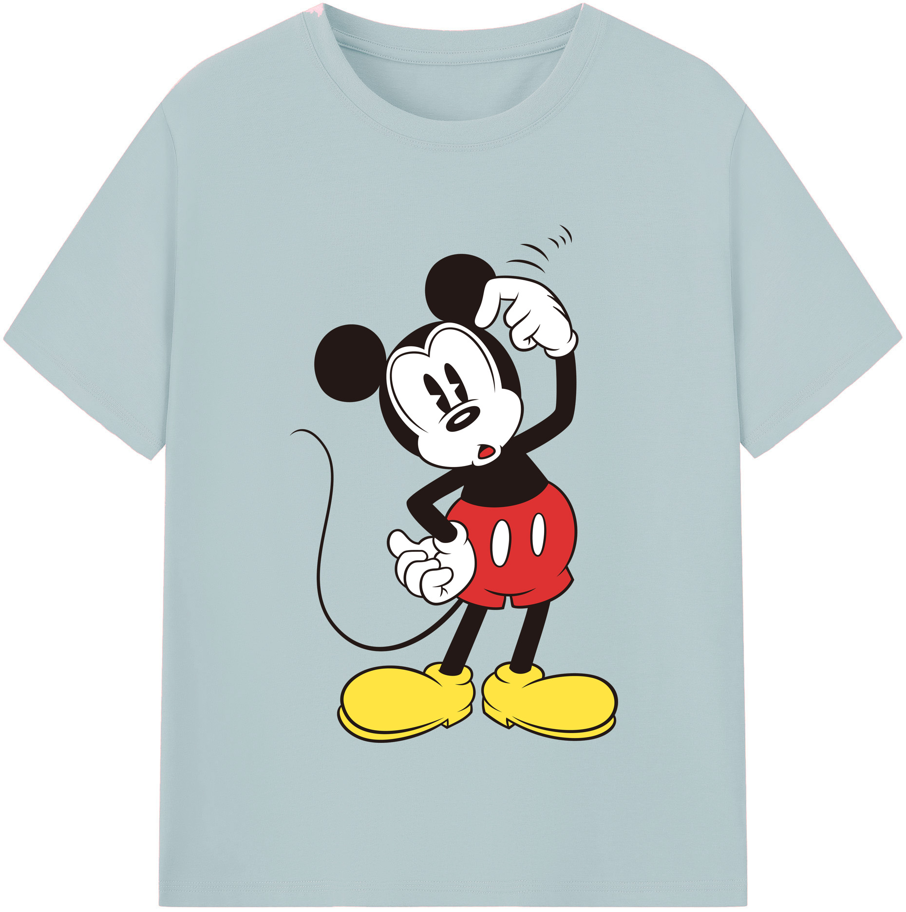 （画像用） ミッキーマウス Mickey Mouse 綿100％半袖Tシャツ（フロントプリント）